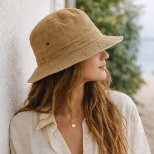 Vintage London Fog Safari Bucket Hat Tan USA Made Large 7 1/4–7 3/8